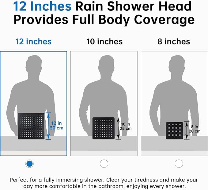 G-Promise All Metal 12 Inches Rainfall Shower Head with Handheld Spray Combo, 3 Settings Diverter, Adjustable Extension Arm with Lock Joints, 71 Inches Stainless Steel Hose (Oil Rubbed Bronze)