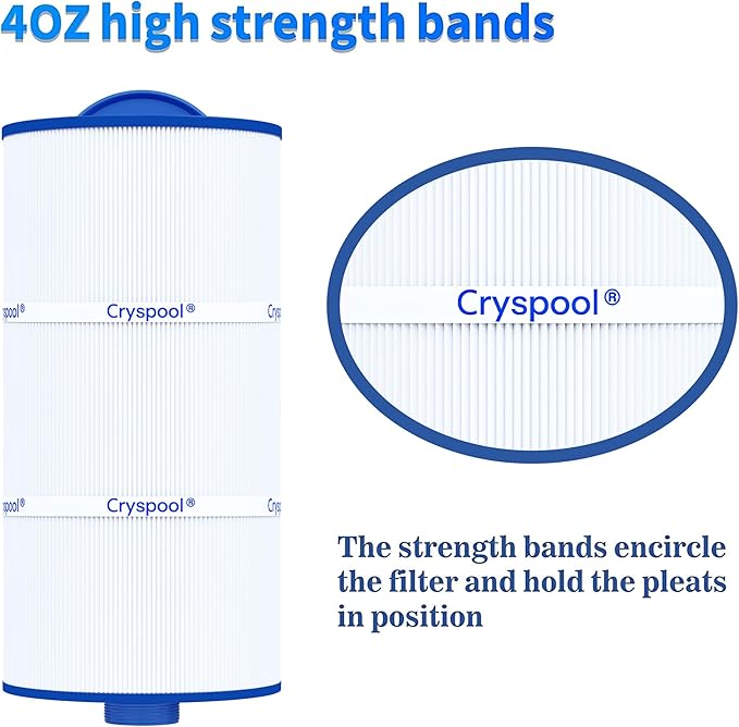 Cryspool® 08009 Spa Filter Compatible with 2540-381, J-200 Series Hot Tubs from 2007 Onwards, PSD95-F2L, 8CH-102, FC-2781, 95 Sq. Ft Hot Tub Filter Cartridge, 1 Pack