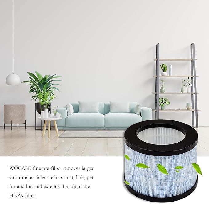 2 Pack MK01 DH-JH01 True HEPA Replacement Filters Compatible with AROEVE MK01 MK06 MG01JH,Kloudi Air Cleaner Purifier DH-JH01,TZ-K1,Elechomes EPI081/EP1081,Intelabe EP1080 Air Purifier