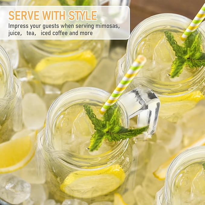 Gejoy 4 Pieces 17 oz Glass Pitcher with Lid Fridge Juice Glass Water Pitcher Beverage Drink Containers Jug for Fridge Iced Tea Lemonade Milk Cocktails Cold