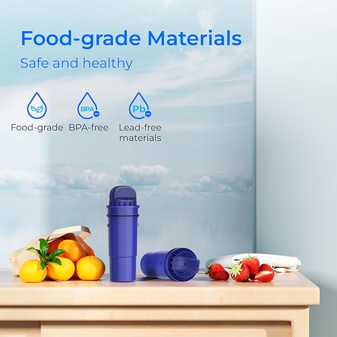 Waterdrop Replacement for Pur® Water Filter, CRF-950Z NSF Certified Pitcher Water Filter, Compatible with Pur® Pitchers and Dispensers PPT700W, CR-1100C and PPF951K, Pack of 4