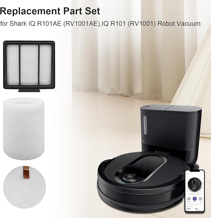 RV1001AE Filter Replacement Part Aaccessory Set for Shark IQ R101AE RV1001AE RV100AE AV912S AV1002AE, Vacuum Cleaner Filter for Shark AV2501S RV2502AE RV2520 RV2510, (15PCS)