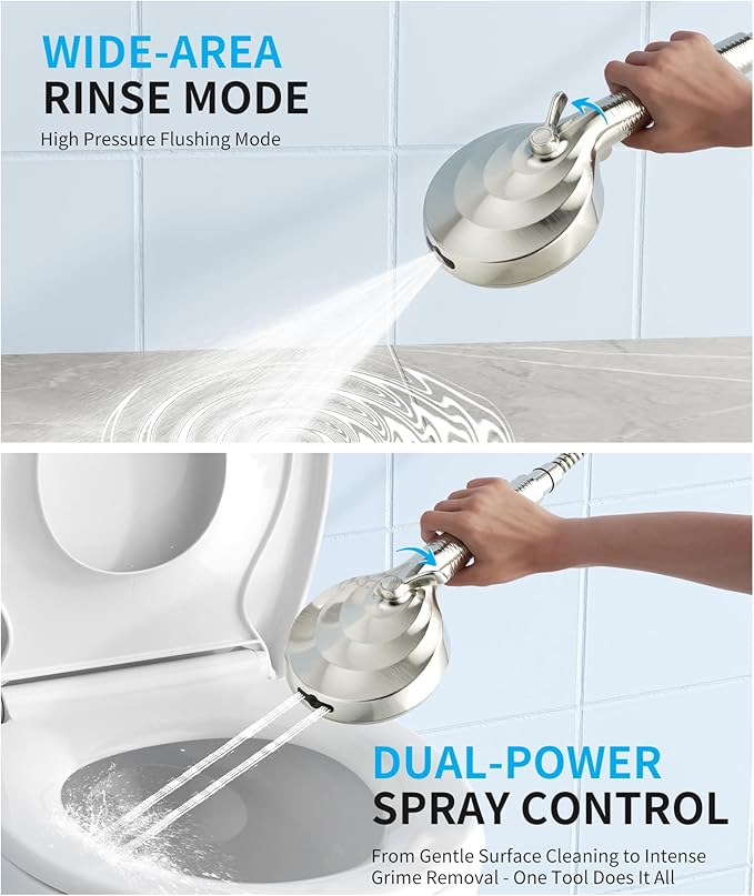 Filtered Shower Head with Handheld, 10 Spray Mode High Pressure Shower Head with Filters, Shower Filter Head for Hard Water, Powerful Spray for Cleaning, 2 Replaceable Filters Included, Brushed