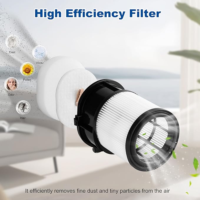 8 Pcs IP1251 IP3251 Filter Replacement Compatible with Shark Cordless PowerDetect Clean and Empty Lightweight Stick Vacuum, 1 Post-Motor Filter, 3 Pre-Motor Filter sets, 1 Cleaning Brush