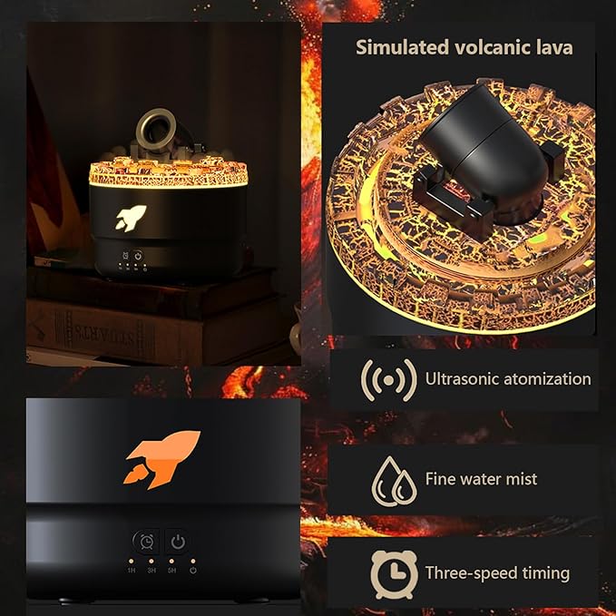 Cannon Blast Aroma Humidifier, 7 Colors LED Vapor Cannon Humidifier Silent Diffuser, 2 Mode Creative Turret Colorful Yellowcane Air Aromatherapy Small Home Desktop Diffuser for Bedroom