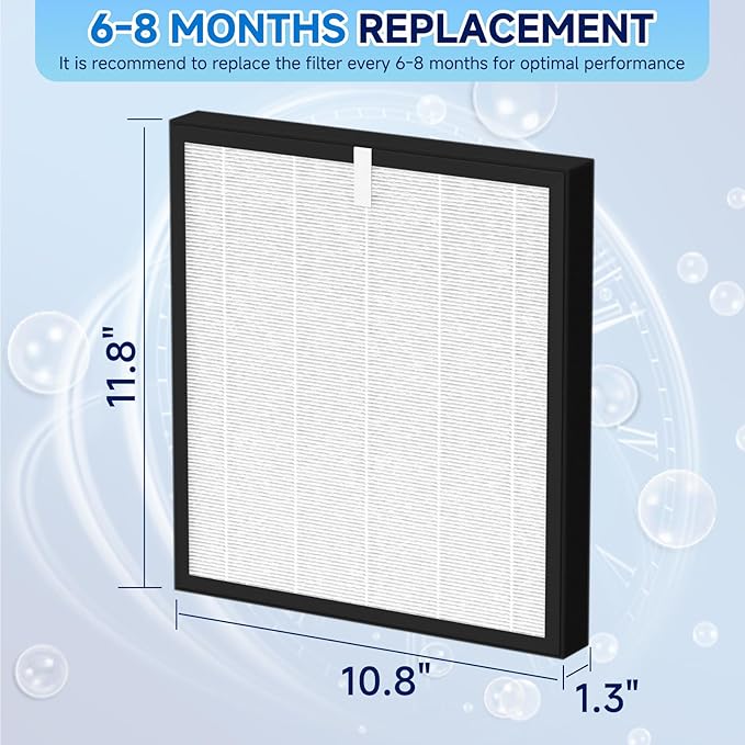 TZ-K2 TRUE HEPA Replacement Filter Compatible with ToLife TZ-K2, 3-in-1 H13 Activated Carbon TZ-K2-A Filter, 2 Pack