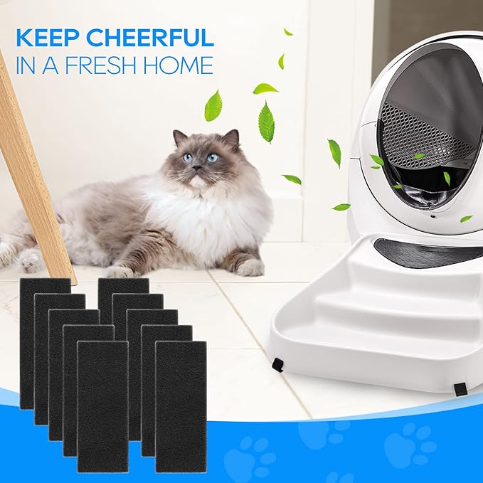 16PCS 2X Thicker Carbon Filters Compatible with Litter-Robot 3, 0.6'' Activated Carbon Litter Box Filter Compatible with Litter-Robot 3 Self Cleaning Cat Litter Box Filters Accessories
