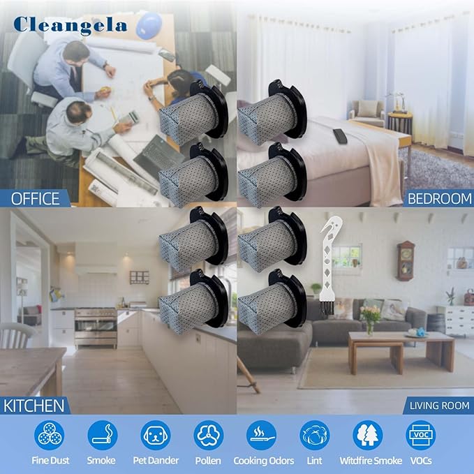 8 Pack CH701 Hand Vacuum Filter, Washable, Replacement Filter for Models: Shark Cyclone PET Handheld Vacuum CH701, CH701C, CH700WM, CH700, Replaces Parts XDCFCH700, Grey