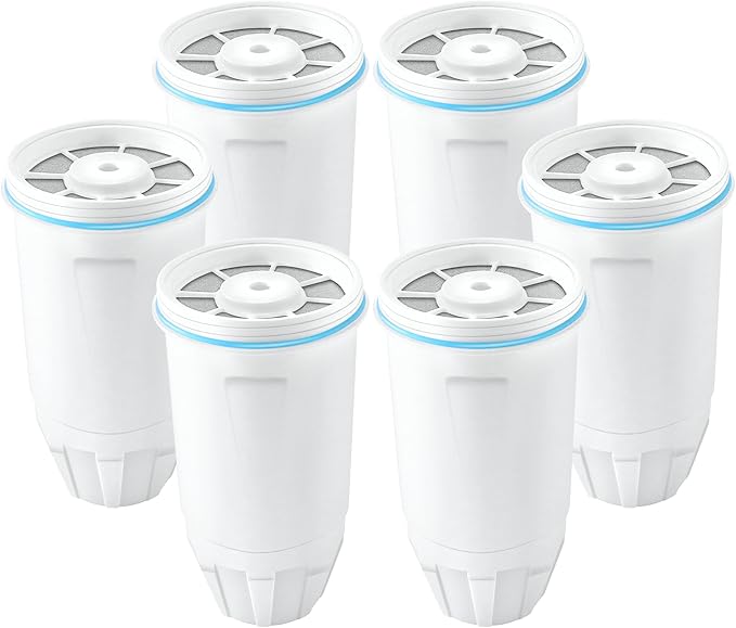 Replacement Water Filter Resin Filtration System 0 TDS 0 Leak,Compatible with Zero Water Pitcher and Dispenser, Reduce Lead/Chromium/PFOA/PFOS (Pack of 6 by TOMOON)