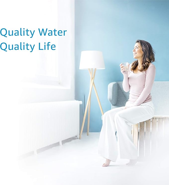 AQUA CREST GXRTQR Inline Water Filter, NSF Certified, Compatible with GE GXRTQR, GXRTQ System, Reduces Chlorine, Fluoride, Limescale and More, for Refrigerator, Icemaker, RVs (3 Filters)