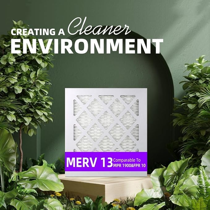14x25x1 MERV 13 (4-Pack) Pleated Air Filter (Actual Size: 13.75" x 24.75" x 0.75") MPR 1900 & FPR 10, Furnace Air Filters