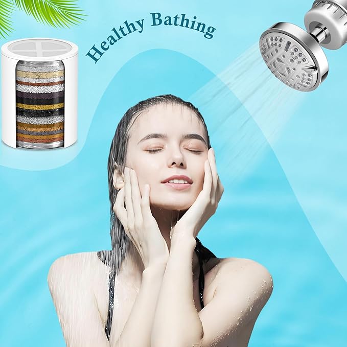 20-Stages Shower Filter Replacement Compatible with SR SUN RISE Shower Hand, Water High Efficiency Filter,Reduces Chlorine & Chemicals 3pcs