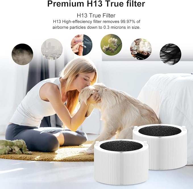 Blue Pure 211i Max Replacement Filter Compatible with Pure 211i Max Air Purifier. F2MAX, 3-in-1 H13 Ture and High-Efficiency Activated Carbon Filters, 2 Pack.