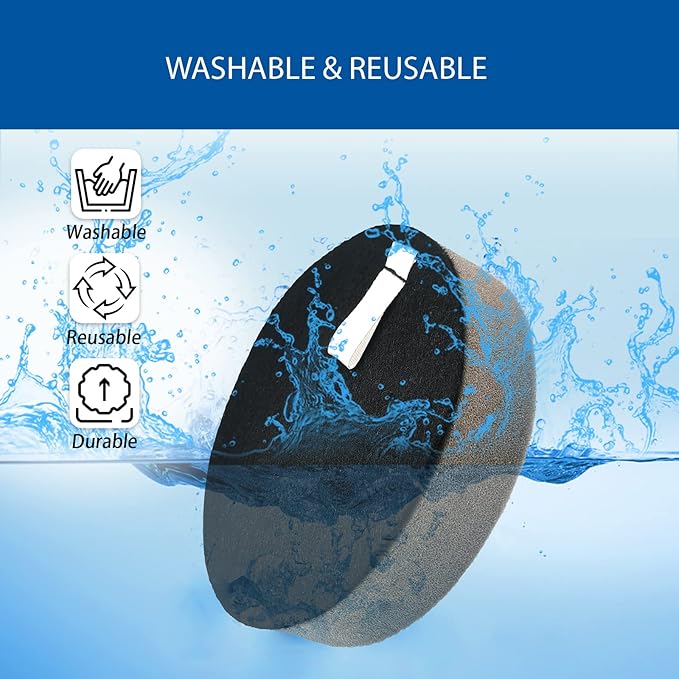 6 Pack Filter Replacement Compatible with Bissell 3070, 3080 PowerGlide Pet Slim Corded Cordless Stick Vacuum Cleaner, Washable and Reusable, Compare to Part: 1623102