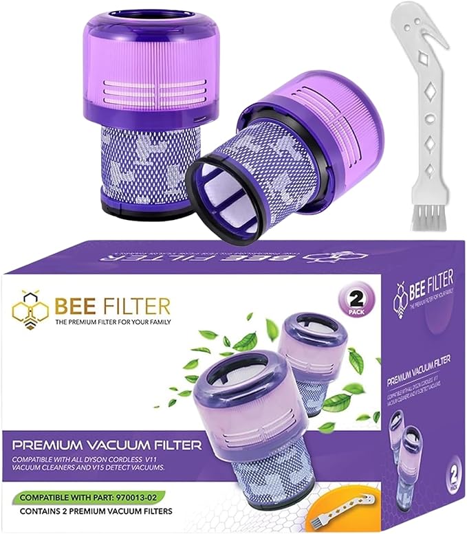 Dyson V15 Filter, 2-Pack Premium True HEPA Replacement Filters Compatible with Dyson V15 Detect, V15 Detect Absolute, V15 Submarine, V15 Detect Filter, V11 Animal Filter, V11 Filter, Part no 970013-02