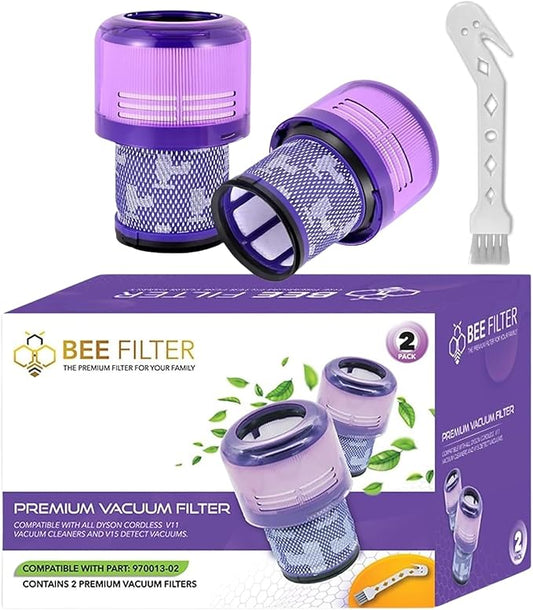 Dyson V15 Filter, 2-Pack Premium True HEPA Replacement Filters Compatible with Dyson V15 Detect, V15 Detect Absolute, V15 Submarine, V15 Detect Filter, V11 Animal Filter, V11 Filter, Part no 970013-02
