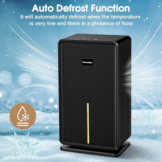 Dehumidifiers for Home, Upgraded 101OZ Dehumidifier (800 sq.ft), Quiet Dehumidifier for Basement, Bedroom, Bathroom, RV, Closet with Auto-off, Sleep Mode, 7 Colorful LED Light, Small Portable, Black
