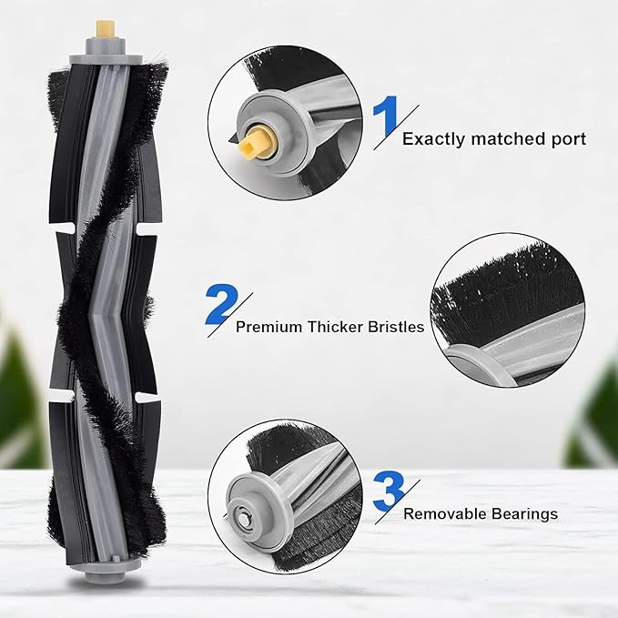 Replacement Accessaries Kit Set for ECOVACS DEEBOT X1 Omni Turbo T10 T20 Omni T20/T20 Max/T20 ProRobot Vacuum Cleaner, 1 Main Brush, 6 Side Brushes, 4 Filter, 4 Mop Pads, 4 Dust Bag