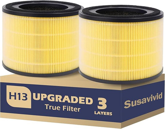 AP-S0610L Air Filter Replacement Compatible with Mooka, 3-in-1 H13 Ap-s0610l Replacement Filter, Pre-Filter Activated Carbon Fit for Mooka Air Puri-fier, 2 PC, Yellow