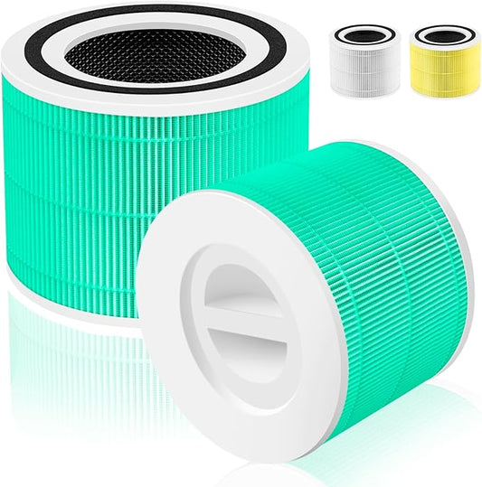 Core 300 Toxin Absorber Replacement Filter for LEVOIT Core 300/Core 300-P/Core 300S Air Purifier,3-in-1 H13 Grade True HEPA with Activated Carbon Filter, Compare to Part No. Core 300-RF,2 Pack,Green
