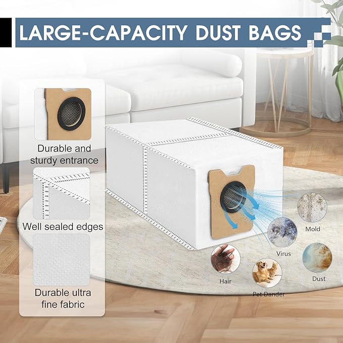 (30 Pack) Replacement Accessories for eufy Omni C20 Robot Cleaner, 2 Main Brushes + 6 HEPA Filters 6 Mop Pads 6 Dust Bags 8 Side Brushes,2 Tools