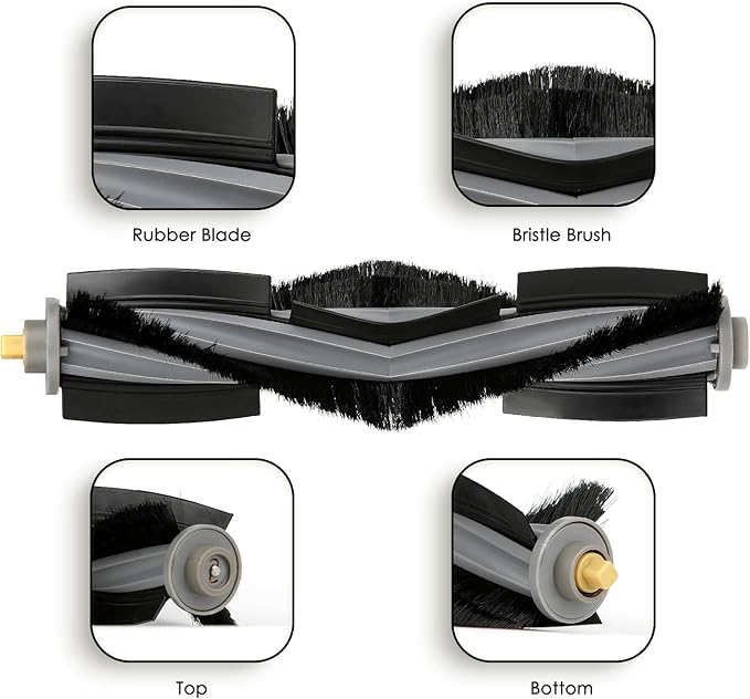 (10 Pieces) X1 Omni Replacement Parts Compatible With ECOVACS DEEBOT DEEBOT X1 OMNI, X1 PRO OMNI, T10 OMNI Robot Vacuum Accessories Kit, 1 Roller Brush, 3 HEPA Filters, 6 Side Brushes