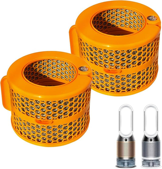 2 Pack 2-IN-1 Replacement Carbon Fiber Evaporator Filter Compatible for Dyson PH01 PH02 PH03 PH04 PH3A Models Humidify+Cool Air Purifiers, Orange
