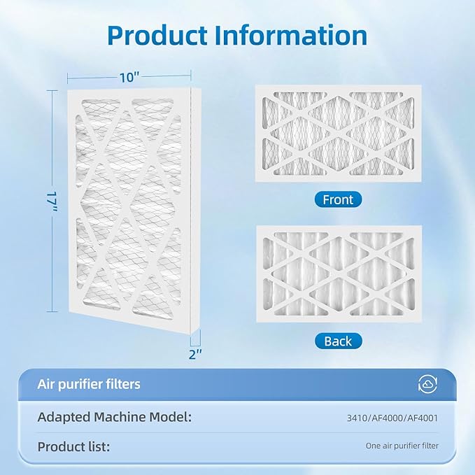 5-Micron Outer Filters Compatible with WEN 3410 & POWERTEC AF4000/AF4001 Shop Fox W1830 Grizzly G0738 Air Filtration System, Replacement for WEN 90243-027-2 Woodworking Air Filters (2 Pack)