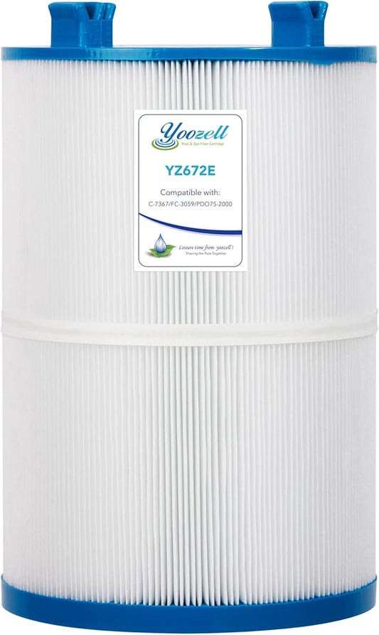 YZ672E. Spa Filter Cartridge Compatible with Unicel C-7367 75Sq.ft PDO75-2000 Filbur FC-3059 Tier1 PAS-1223 Dimension One 1561-00 Darlly 70759 1 Pack