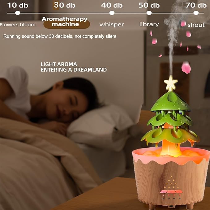 Aromatherapy Humidifier for Relaxation, Raindrop Humidifiers,Aromatherapy Diffuser with 7 LED Color Changing Lights and Auto-Off, Air humidifier Suitable for Home, Office