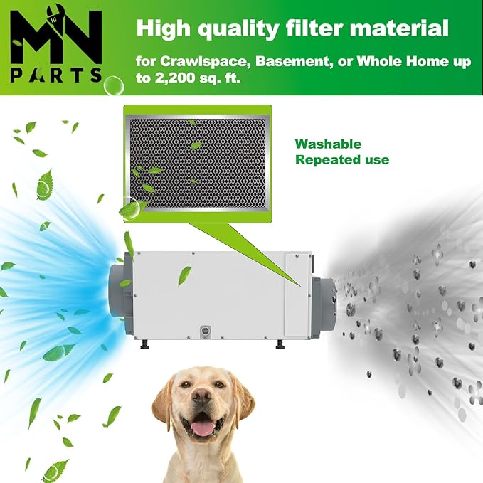 5695 Dehumidifier Filter Washable MERV 8 8x11.5x1 Compatible with Whole-House Dehumidifiers Models 1820 1820Z E070 E070KZ E070KZM E070N E070T E070Z Replacement Filter 2 Packs