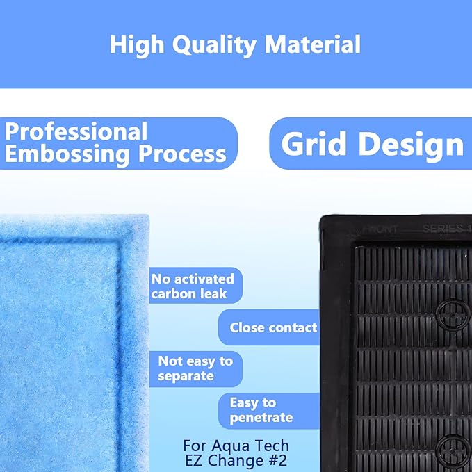 12 Pcs Aquarium Filter Cartridge,Compatible for Aqua-Tech 10-20 Power Filters, Replacement for AquaTech EZ-Change # 2