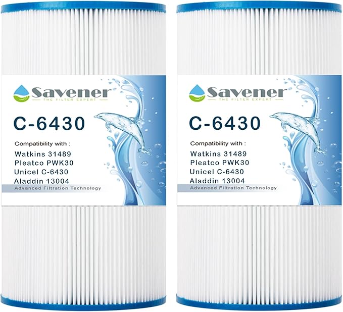 PWK30 Replaces Hot Spring Spa Filters，Compatible Watkins 31489,Unicel C-6430, Filbur FC-3915, P/N0969601, 71825, 73178, 73250,30 sq.ft. 2 Pack