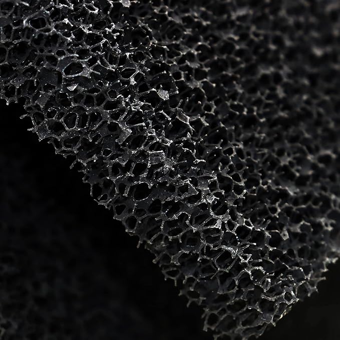 Cut to Fit Activated Carbon Media Pad, Pre Filter Carbon Sponge for Aquarium, Fish Tank, Pond, Reef Canister (9.8 x 9.8 x 0.4 inch 3pcs)