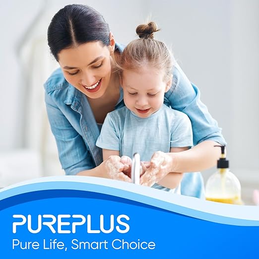 PUREPLUS 1-Stage Whole House Water Filter, with Iron Manganese Reducing Water Filter, 10"x4.5" Cartridge Universal Housing, Pre-Filtration System for Well Water, 1" NPT Port, Pressure Release