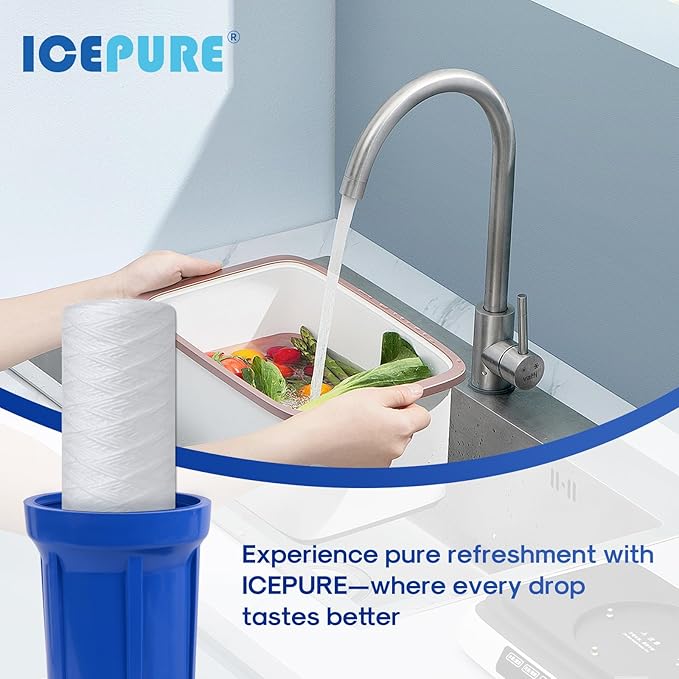 ICEPURE 5 Micron 20" x 2.5" String Wound Whole House Water Filter Cartridge for Well Water, Replacement for Aqua Pure AP110-2C, FPMB5-20, WPP-F20-5, P1-20/SP-P1-20, 6PACK