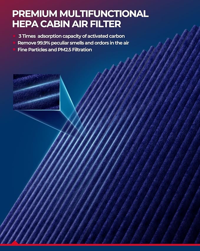 KAX Premium Cabin Air Filter, CF11663 Replacement for Buick Enclave 2008-2017, Chevy Traverse 2009-2017, GMC Acadia 2007-2016, Outlook 2007-2010 Strong Adsorption w/Upgraded Activated Carbon