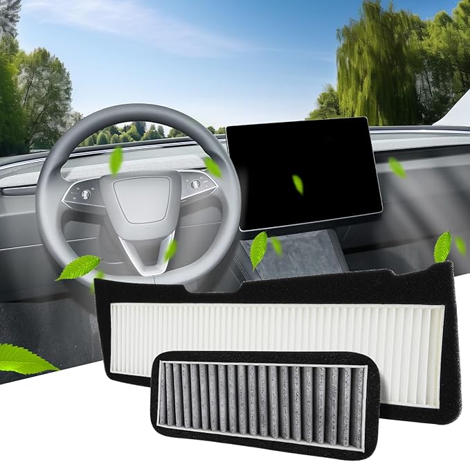 Air Filter Compatible with Tesla Model 3 Cabin Air Filter HEPA Air Intake Filter Replacement with Activated Carbon for 2021 2022 2023 2024 Model 3 Accessories