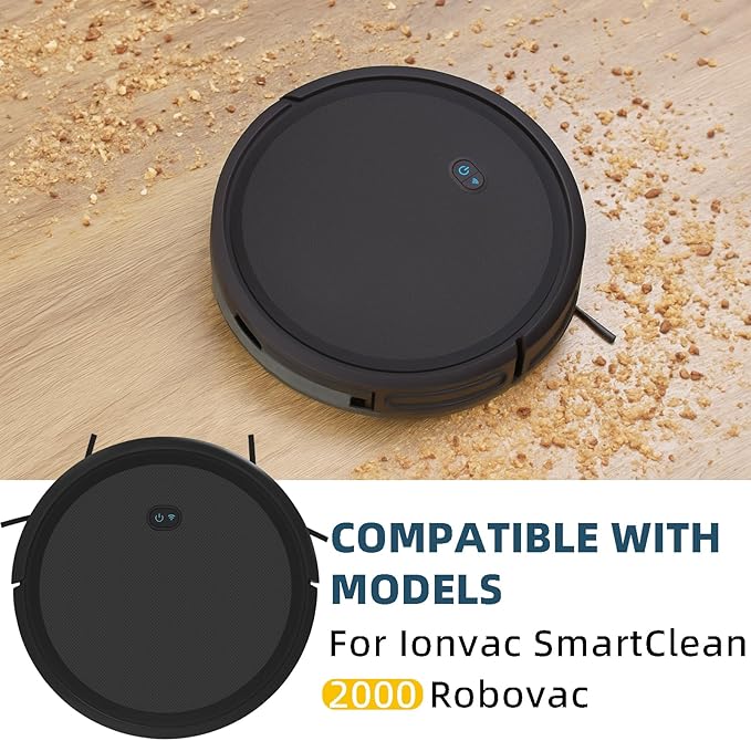 SmartClean 2000 Accessories Kit for Ionvac SmartClean 2000 Robovac Vacuum Replacement Parts - 2 Main Brush, 1 Roller Cover, 6 Hepa Filters, 6 Side Brush, 2 Hepa Filter with Frame