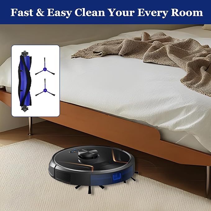 12-Pack X8 Replacement Parts for Eufy RoboVac X8 /X8 Hybrid – Includes 1 Main Brush, 2 Side Brushes, 4 Filters,4 Mop Pads & 1 Cleaning Brush (12 PCS Set)