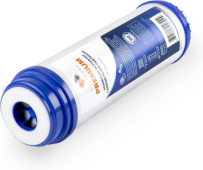 Aquaboon 5 Micron 10 x 2.5 Premium Granular Activated Carbon Water Filter Cartridge Replacement - GAC Filter Compatible with AP117, GAC-10, 6 Pack