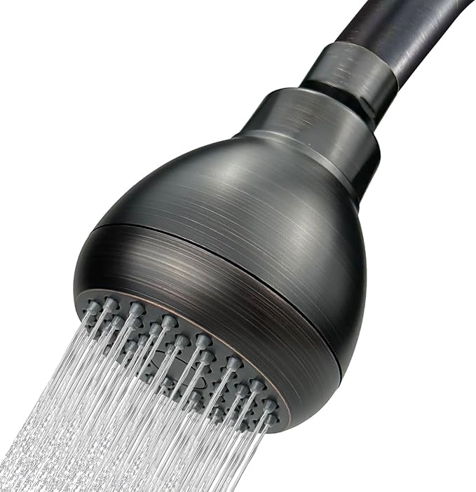 3'' High Pressure Shower Head, Powerful Deluxe Bathroom Showerhead with Strong Spray, High Flow Fixed Showerheads for Luxury Shower Experience Even at Low Water Pressure (Bronze)