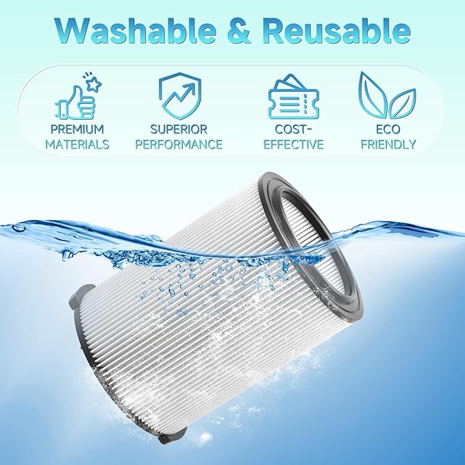 1 Pack Standard Wet or dry Vacuum Filter Vf4000 for RIDGID Vacs 5-20 Gallons & for husky 6-9 Gal Vacuum Cleaner, Replacement Vf4000 filter