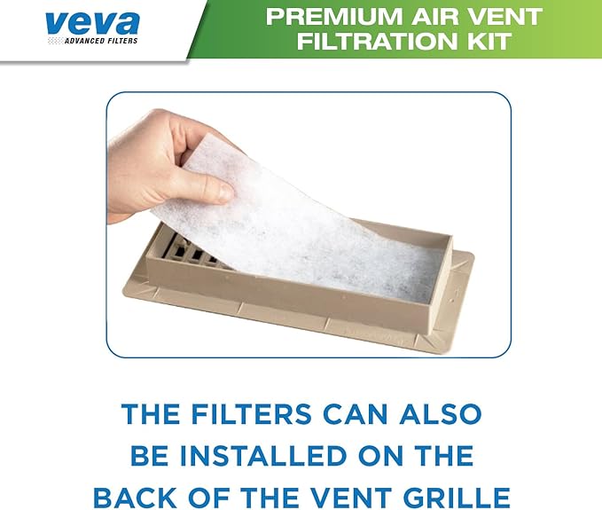 VEVA Premium Air Vent Filters for Home & AC - 72"" x 16"" Electrostatic Media Kit with 120"" Installation Tape - Versatile Customizable Vent Filter Roll for Allergies (30+ Filters per Roll)