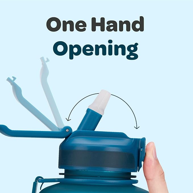 Hydracy Water Bottle with Time Marker -Large BPA Free Water Bottle & No Sweat Sleeve -Leak Proof Gym Bottle with Fruit Infuser Strainer & Times to Drink -Ideal for Fitness Sports & Outdoors