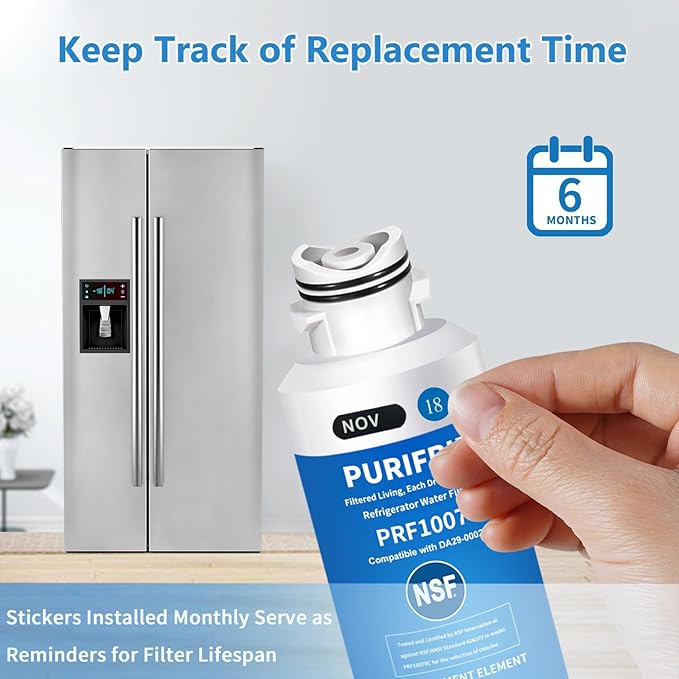 2 Pack DA29-00020B Refrigerator Water Filter, Compatible with Samsungｮ HAF-CIN/EXP, DA29-00020A/B, DA29-00020B-1, RWF0700A, 469101,RF263BEAESR, RF28HMEDBSR, RS25J500DSR, 6 Month / 300 Gallon