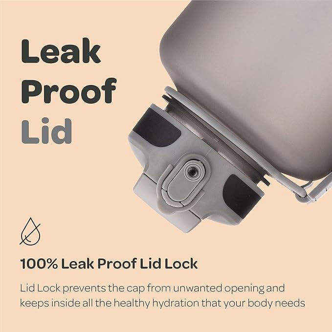 Hydracy Water Bottle with Time Marker -Large BPA Free Water Bottle & No Sweat Sleeve -Leak Proof Gym Bottle with Fruit Infuser Strainer & Times to Drink -Ideal for Fitness Sports & Outdoors