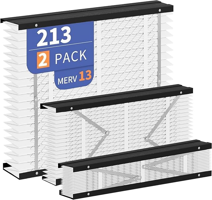 2-Pack 213 Filter Replacement Compatible with AprilAire 213 Whole House Air Purifiers Models,1210,1620,2210,2216,3210,4200,MERV 13 Furnace Filter Replacement,fit for 20x25x4 Furnace