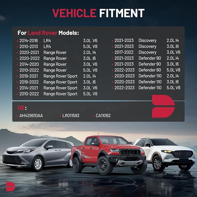 BDFHYK CA11062 Engine Air Filter Compatible with Land Rover Discovery, LR4, Range Rover, Range Rover Sport, 2010-2022, Flexible Panel, Replace# AH429610AA