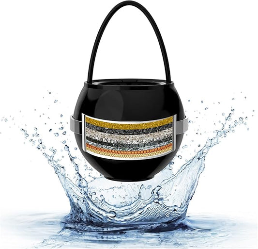 Bathtub Water Filter for Tub with Overflow,2,500 Gallons of Filtration,8 Stages Bath Filter,Remove contaminants,Chlorineand Fluoride,Hardwater Softener,BPA Free(Upgrade Version),Black